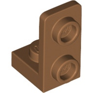 Lego držák 1x1 - 1x2 invertovaný, tělová tmavší (6380634)